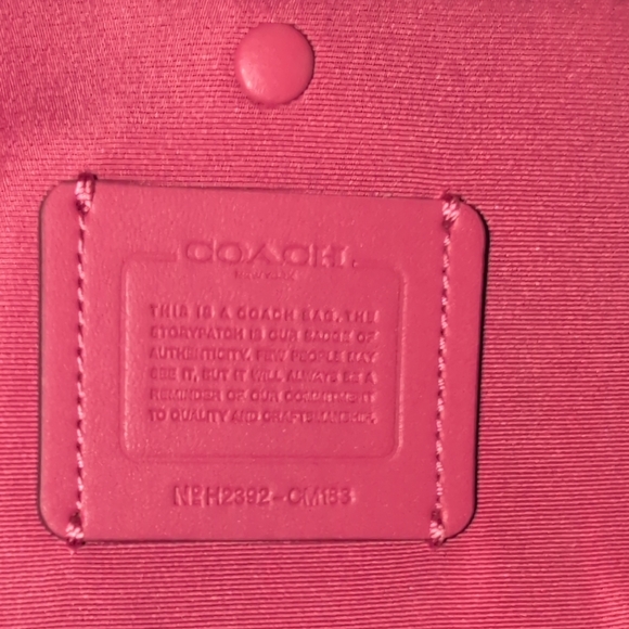 Coach Signature Mini Tote With Rouge Leather Trim And Logo CM183 - Picture 2 of 15